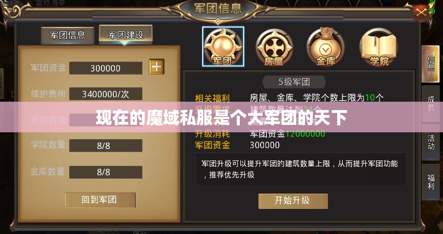 魔域帝国的成长代表作——军团系统