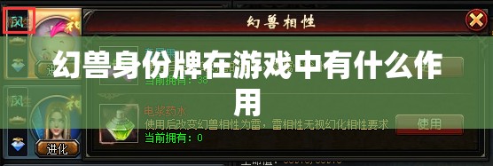 幻兽身份牌在游戏中有什么作用