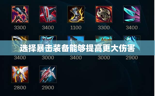 选择暴击装备能够提高更大伤害