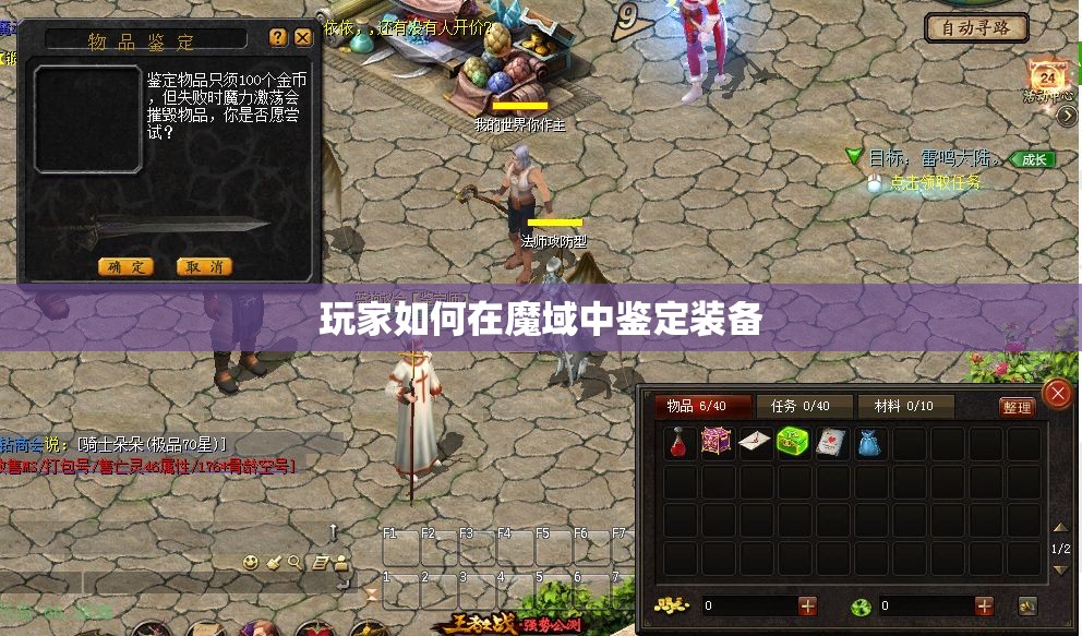 玩家如何在魔域中鉴定装备
