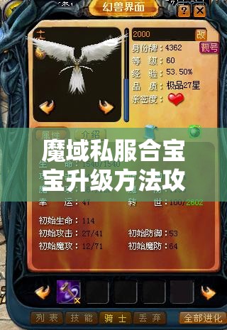 魔域私服合宝宝升级方法攻略