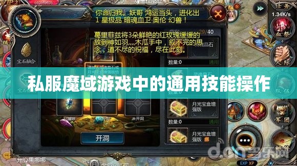 私服魔域游戏中的通用技能操作