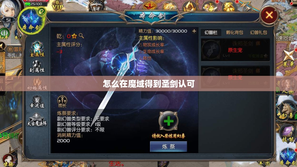 怎么在魔域得到圣剑认可