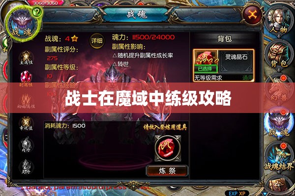 战士在魔域中练级攻略